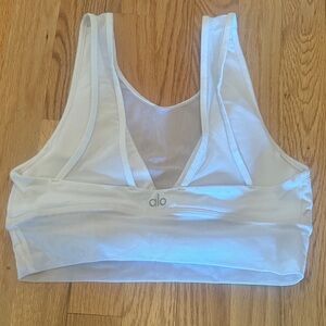 ALO Yoga White Mesh Sports Bra
